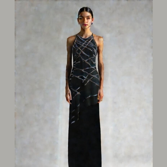 Tadashi Shoji Dresses & Skirts - Tadashi Vintage Black Velvet Long Gown